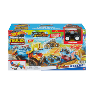 HOT WHEELS משאית ענק +משגר ומשאית הוט ווילס משנה צבע