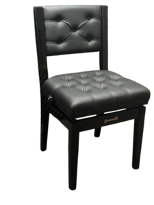 כסא פסנתר יוקרתי [2 אריזות] מתכוונן DELUX בצבע שחור עם ריפוד עשיר ומשענת גב מרופדת PH1 מבית LEGRAND