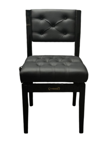 כסא פסנתר יוקרתי [2 אריזות] מתכוונן DELUX בצבע שחור עם ריפוד עשיר ומשענת גב מרופדת PH1 מבית LEGRAND