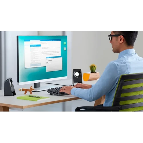 רמקולים למחשב Logitech 2.1 Multimedia Z213 בצבע שחור