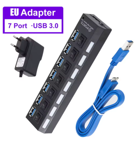 USB HUB 7 PORT 3.0 WITH SWITCH