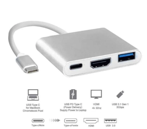 MX-C001 3-IN-1 USB-C To HDMI USB3.0 ADAPTER
