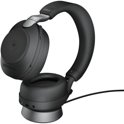 אוזניות אלחוטיות כוללות סטנד Jabra Evolve2 85, Link380a MS Stereo Stand Black