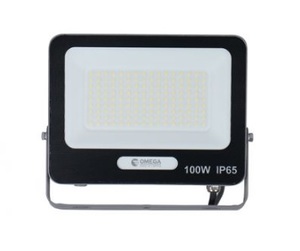 פנס הצפה לד מוגן ומתכוונן -  OMEGA STR-N-100W-W-BK-AG 100W 