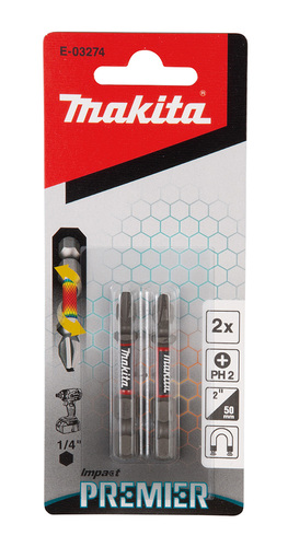 מארז ביטים מגנטים - מקיטה PH2 PREMIER 50 - MAKITA   