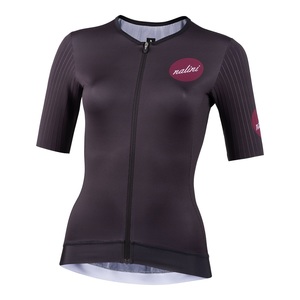 חולצה לרכיבת אופניים לנשים LADY FLUID JERSEY שחור אריג מתקדם ביותר 3D אלסטי טכני בשילוב אזורי רשת לאוורור ונידוף מוגבר 