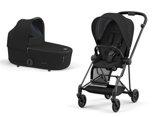 עגלה משולבת סייבקס מיוס 3 Mios (יבואן רשמי) Cybex- שילדה שחור מט ידית שחור צבע שחור Sepia Black ALL BLACK