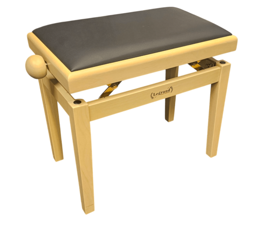 כסא פסנתר מתכוונן מט בצבע אלון OAK עם מושב בצבע שחור PB-18 מבית Legrand