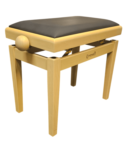 כסא פסנתר מתכוונן מט בצבע אלון OAK עם מושב בצבע שחור PB-18 מבית Legrand