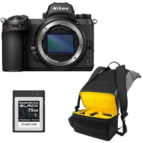 מצלמה חסרת מראה ניקון Nikon Z6II + BAG Z + DELKIN CFexpress 75GB