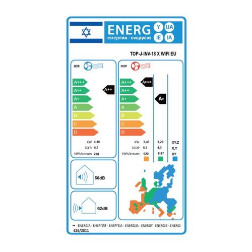 מזגן עילי Tornado TOP J-INV-18 X WIFI EU 15,013Btu 