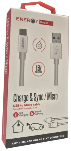 כבל ENERGY 1.5M USB to Type C לבן