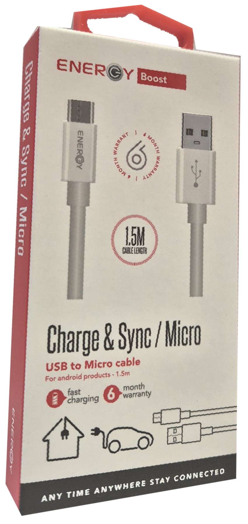 כבל ENERGY 1.5M USB to Type C לבן