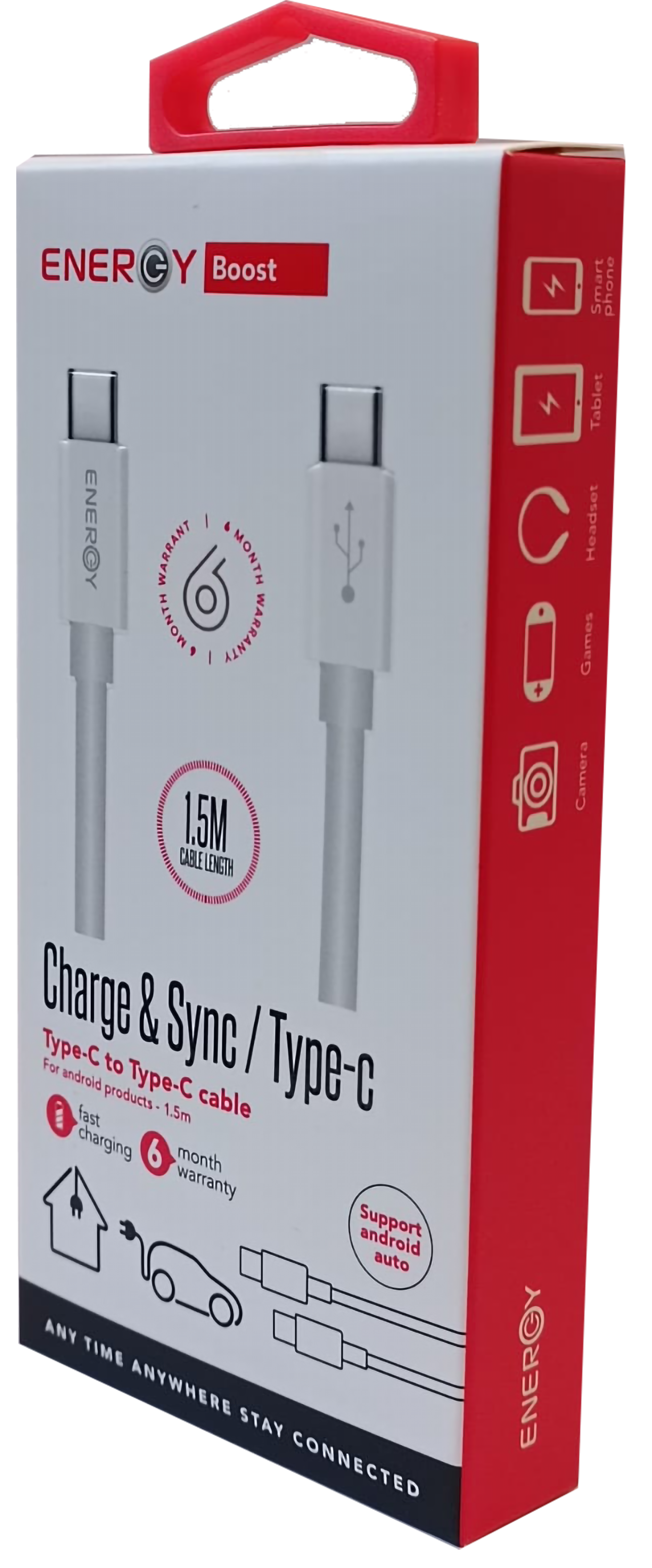 כבל ENERGY 1.5M cable Type C to Type C