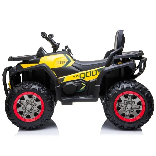 טרקטורון XMX 12V חשמלי לילדים עם גלגלי גומי EVA, שלט חכם ואורות LED קדמיים - שחור/צהוב