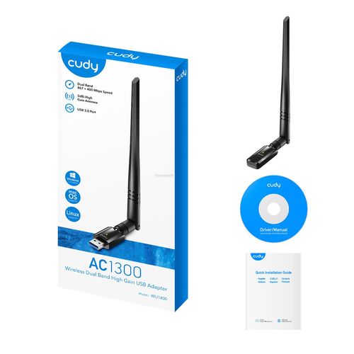 כרטיס רשת USB אלחוטי Cudy AC1300 Dual-Band High Gain Wi-Fi WU1400-IL