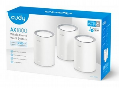 מגדיל טווח 3 יח' CUDY AX1800 WIFI6 ROUTER MESH M1800 3PACK-IL