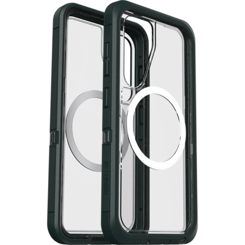 כיסוי לאייפון S25 תומך MagSafe ירוק שקוף OtterBox Defender XT