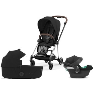 עגלת תינוק משולבת 3 חלקים מיוס Mios 3 - אמבטיה+טיולון+סלקל בצבע שחור