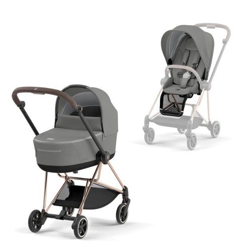 עגלת תינוק משולבת 3 חלקים מיוס Mios 3 - אמבטיה+טיולון+סלקל בצבע שחור