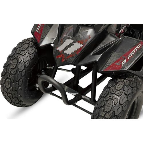 טרקטורון XTR-250 24V חשמלי לילדים עם צמיגי גומי, שלדת ברזל ובלם יד - שחור/כתום