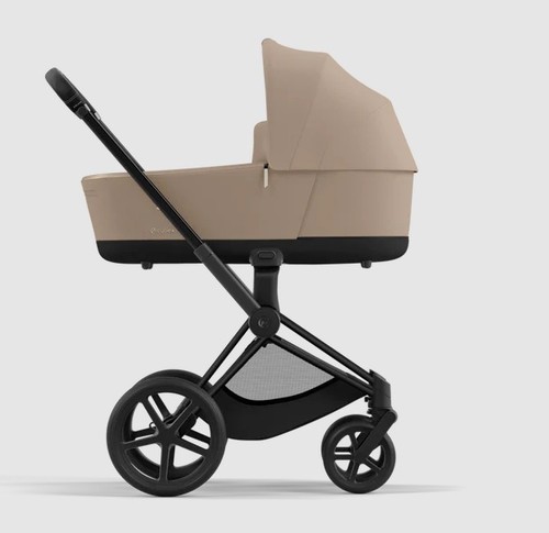 עגלת תינוק Priam 4 Cozy Beige עם שלדה שחור מט