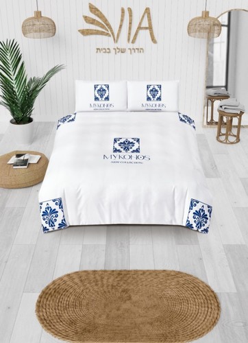מערכת מצעים יוקרתית 100% סאטן אל קמט מידה 160/200 - דגם MYKONOS -007