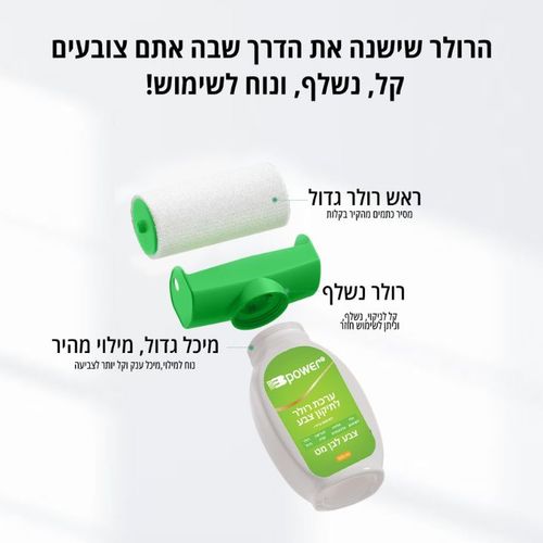 מברשת רולר עם בקבוק בצבע לבן לשימוש קל