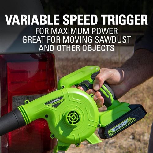 שואב/מפוח ברל'ה GREENWORKS 24V דגם 99506-7 קומפקטי במיוחד לעבודות מקצועיות מדויקות