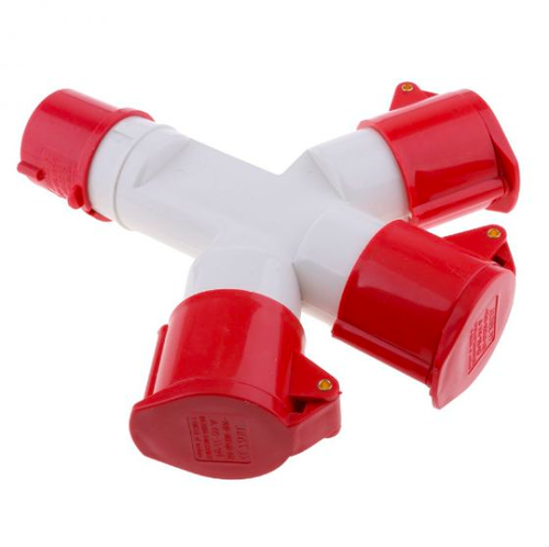 מפצל סיקון תעשייתי CEE 5x16A זכר ל-3 נקבות – פתרון מושלם לחשמל תעשייתי