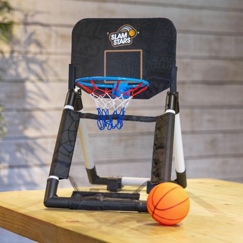 לוח כדורסל מתקפל להעמדה על שולחן / רצפה או תליה על הדלת עם כדור ומשאבת ניפוח