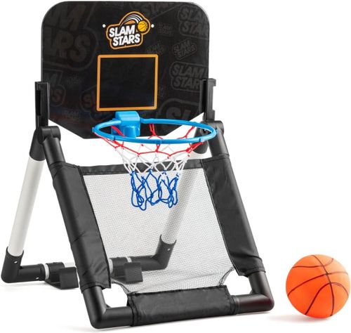 לוח כדורסל מתקפל להעמדה על שולחן / רצפה או תליה על הדלת עם כדור ומשאבת ניפוח
