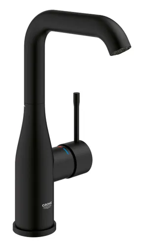ברז רחצה בינוני מבית גרואה Grohe דגם Essence 24177KF1 בגימור שחור.