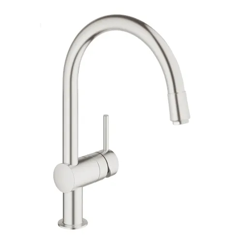 ברז מטבח נשלף גרואה MINTA 2 מצבים 32918DC0 מבית Grohe בגימור ניקל מוברש.
