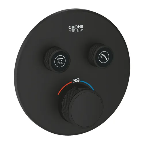 כיסוי 4 דרך SMARTCONTROL מבית Grohe בצבע שחור, דגם 35600000 29507KF0, אינטרפוץ 4 דרך למקלחת.