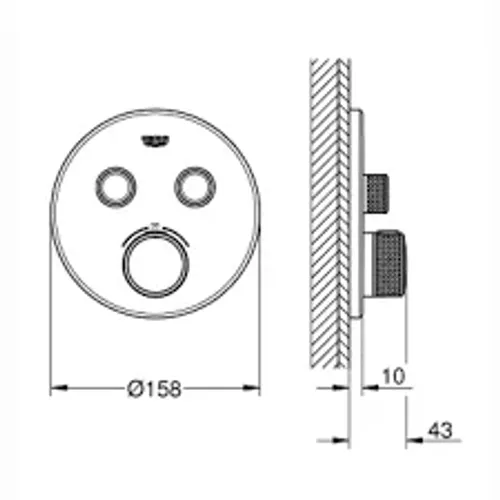 כיסוי SMARTCONTROL עם פיה שחורה, דגם 35600000, מותג גרואה.