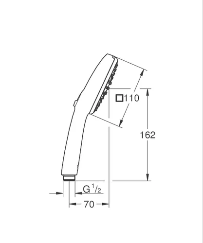 מקלח יד 2 מצבים מרובע 11 ס