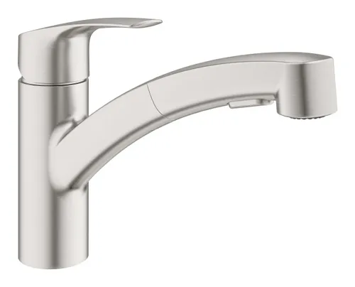 ברז מטבח נשלף נמוך Eurosmart 2 מצבים 30305DC1 מבית Grohe בגימור ניקל מוברש.