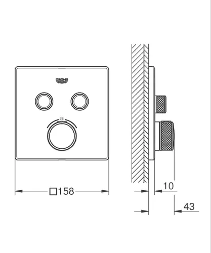 כיסוי SMARTCONTROL לגוף 35600000, רוז גולד, דגם 29124DL0, גרואה.