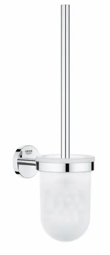 מברשת לניקוי אסלה עם מחזיק מבית Grohe בגימור ניקל כרום, דגם 40463001.