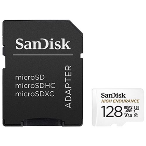 כרטיס זיכרון כולל מתאם Sandisk High Endurance microSD Card SDSQQNR-128G-GN6IA סנדיסק