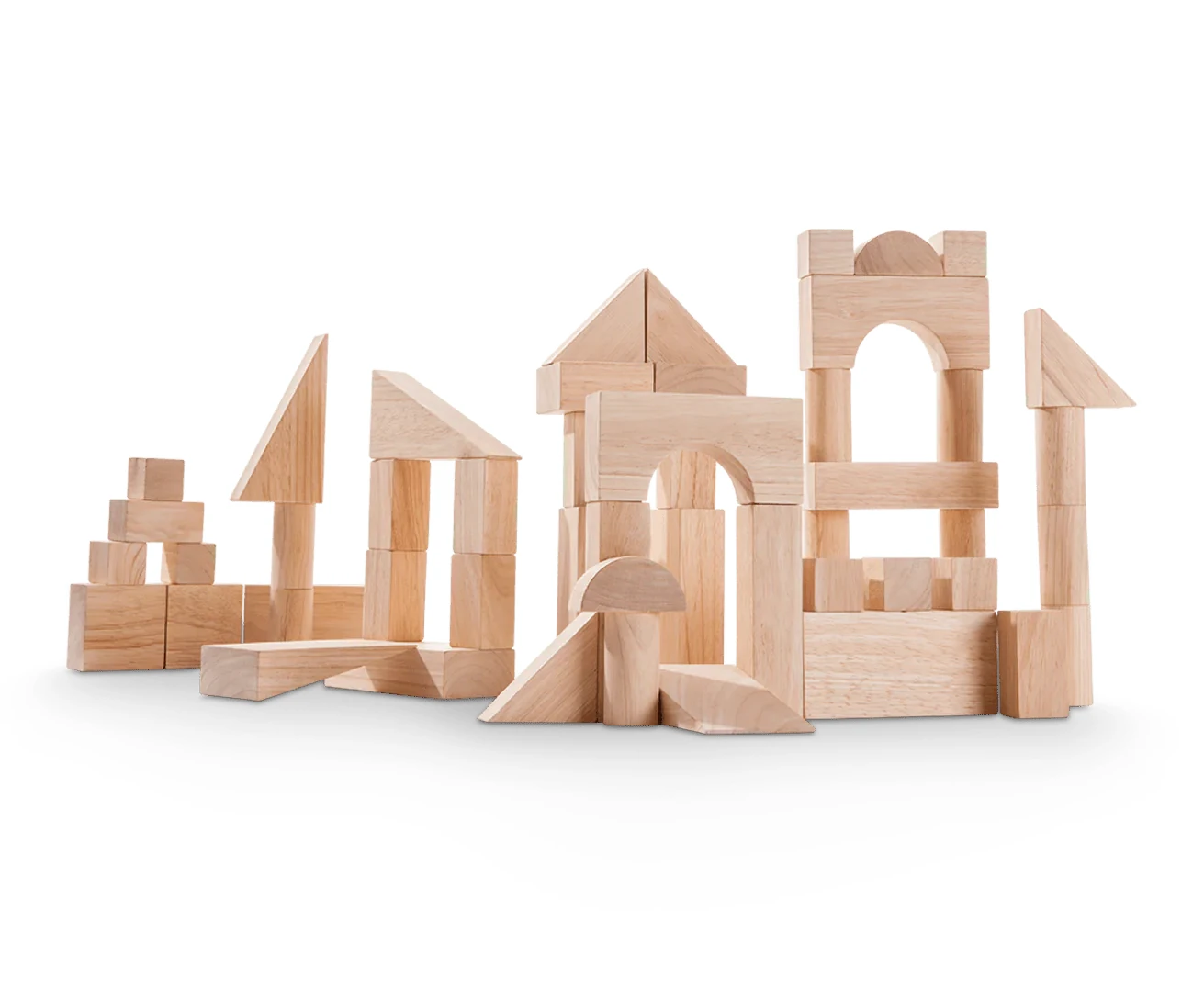 50 קוביות עץ טבעי גדולות - PLAN TOYS