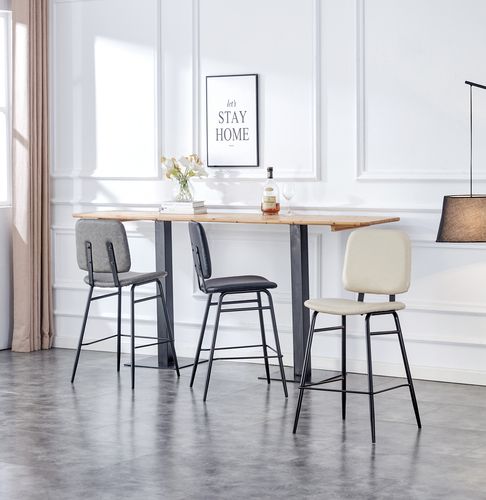 זוג כיסאות בר דגם גבי - צבע בז'