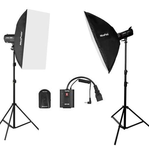 קיט פלאש סטודיו דגם NiceFoto KIT-502 בעוצמה 300W