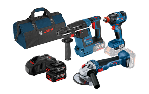 סט פטישון + אימפקט + משחזת GBH 18V-26 ,GDX 18V-200, GWS 18V-10 BOSCH 