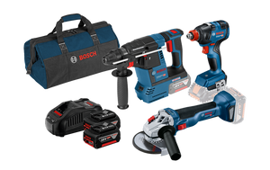 סט פטישון + אימפקט + משחזת GBH 18V-26 ,GDX 18V-200, GWS 18V-10 BOSCH