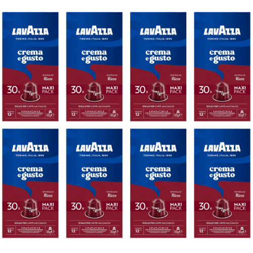 240 קפסולות לוואצה קרמה א גוסטו ריקו Lavazza Crema e Gusto Ricco לנספרסו
