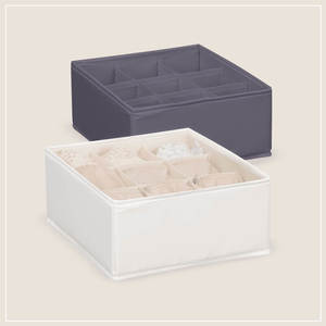ארגונית בד 9 תאים ORGANIZER אפור/שמנת