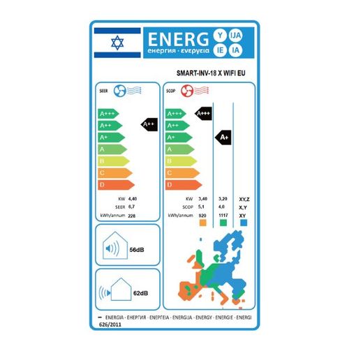 מזגן עילי Tornado SMART-INV-18 X WIFI EU 15,013Btu