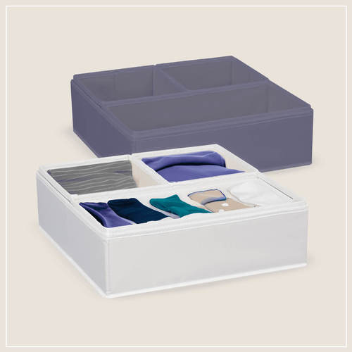 ארגונית בד 4 חלקים ORGANIZER אפור/שמנת